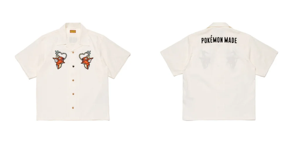 Chemise Pokémon x Magikarp Aloha fabriquée par l'homme (blanc)