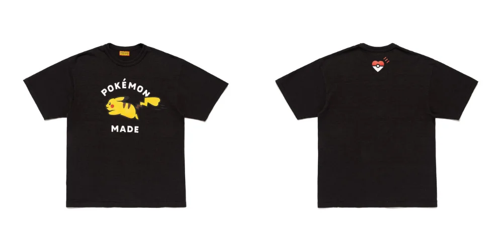 T-shirt Pokémon x Pikachu fabriqué par l'homme (noir)
