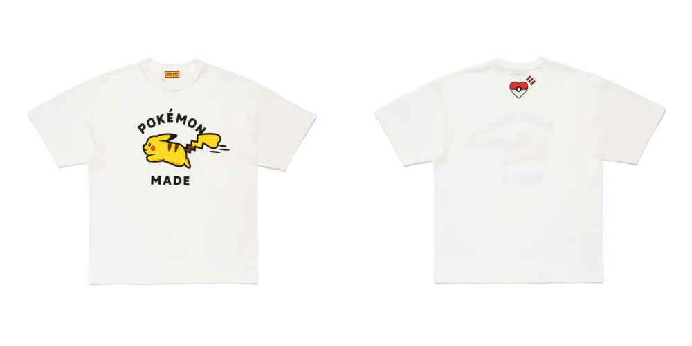 T-shirt Pokémon x Pikachu fabriqué par l'homme (blanc)