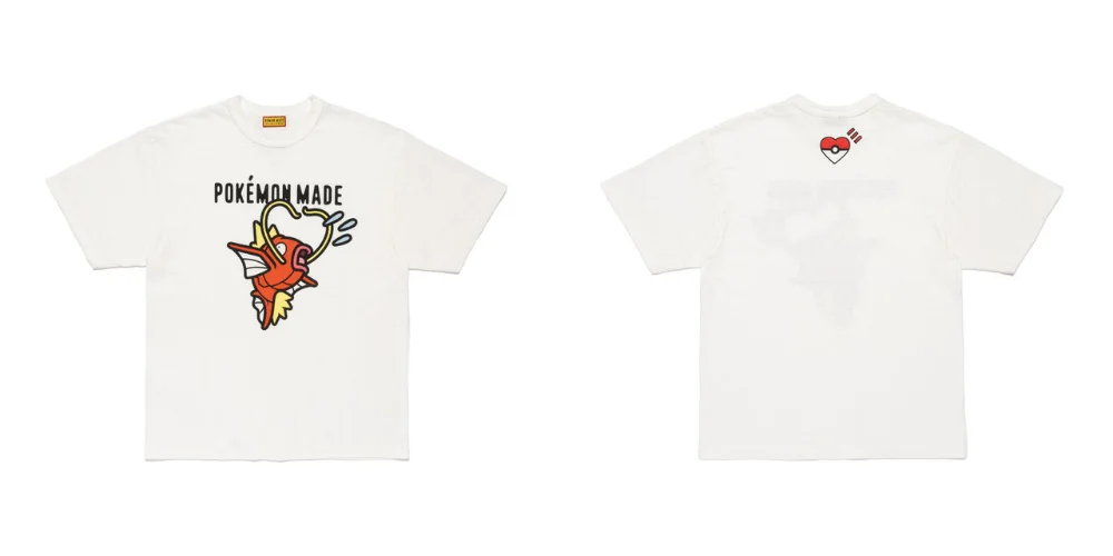 T-shirt Pokémon x Magikarpe fabriqué par l'homme (blanc)