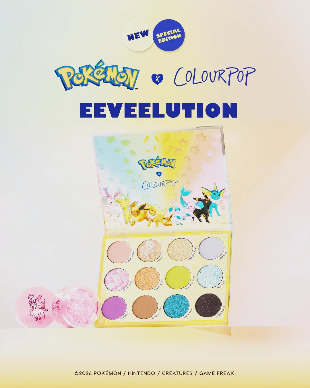 Palette de fards à paupières ColourPop Eeveelution de 12 teintes Palette de fards à paupières ColourPop Eeveelution de 12 teintes