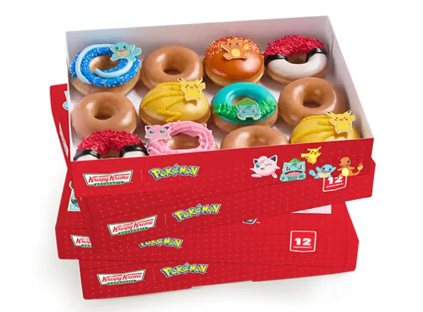 Douzaine de beignets avec Pokémon et Original Glazed Douzaine de beignets avec Pokémon et Original Glazed
