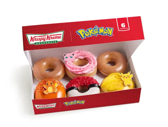Une demi-douzaine de beignets avec Pokémon et Original Glazed Une demi-douzaine de beignets avec Pokémon et Original Glazed