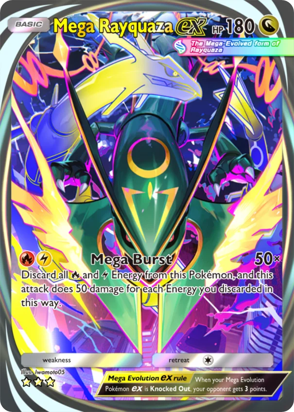 Mega Rayquaza ex Ruler of the Skies 203 Carte immersive Illus. Iwamoto05