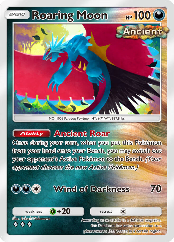 Roaring Moon from Pokémon TCG Pocket's Deluxe Pack: Mega expansion